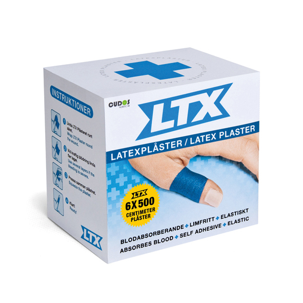 LTX-plåster Latex Blå 6cmx5m